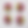 Boutons en bois multicolores x 4