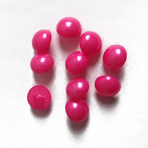 Boutons demi perle rose fuschia nacré x 10