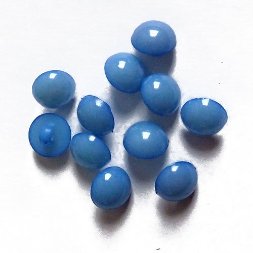 Boutons demi perle bleu nacré x 10