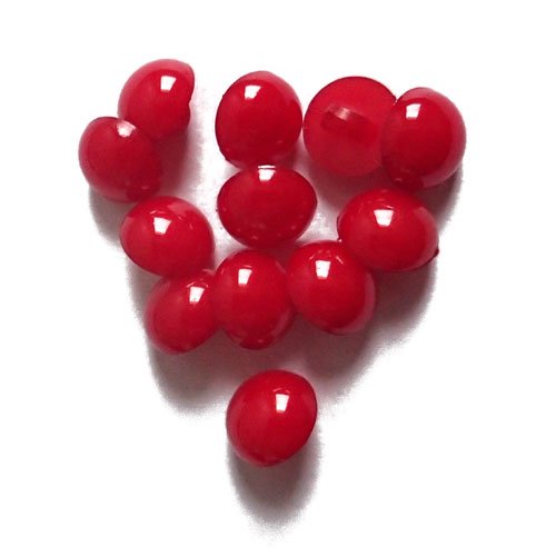 Boutons demi perle rouge nacré x 10