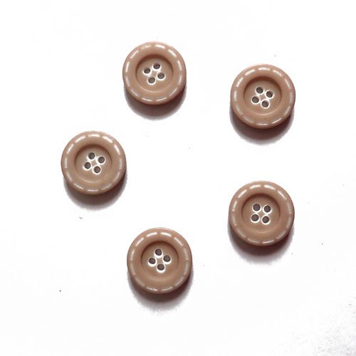 Boutons beige fantaisie x 5