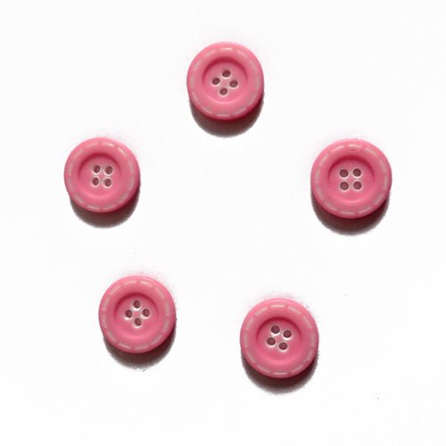 Boutons roses fantaisie x 5