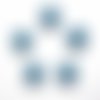 Boutons bleus fantaisie x 5