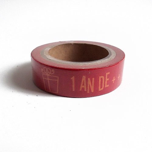 Masking tape anniversaire 15 mm x 10 mètres
