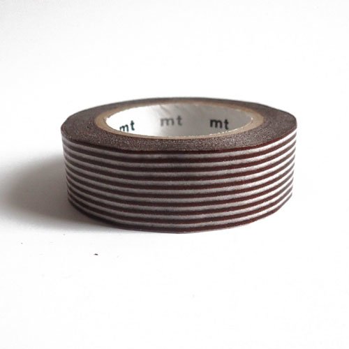 Masking tape marron et blanc 15 mm x 10 m