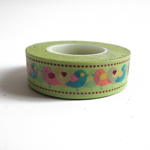 Masking tape oiseaux 15 mm x 15 mètres
