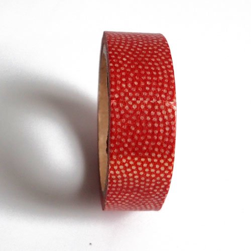 Masking tape rouge à points blancs 15 mm x 6 m