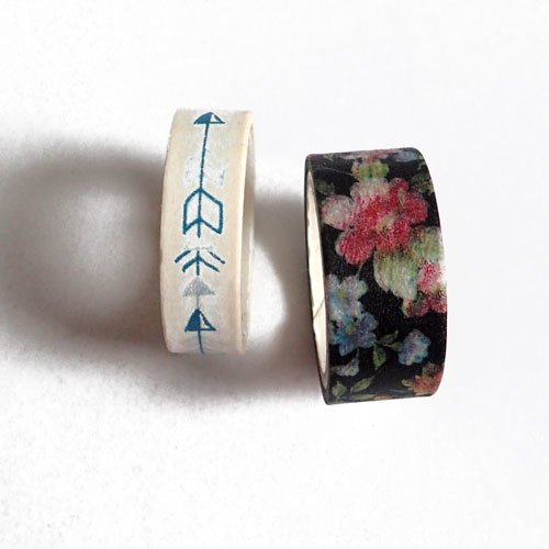 Masking tape fleurs et flèche 15 mm x 3 mètres