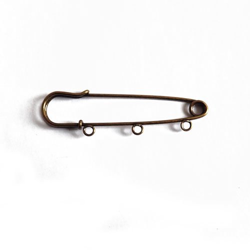 Épingle à nourrice bronze 3 trous 7 cm
