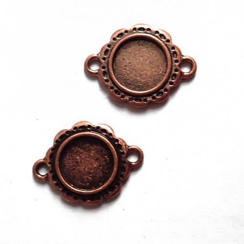Connecteurs cuivre pour cabochons 13 mm x2