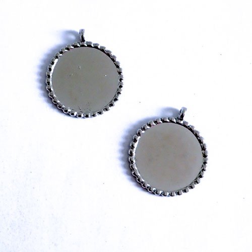Support pour cabochon 25 mm argenté capsule