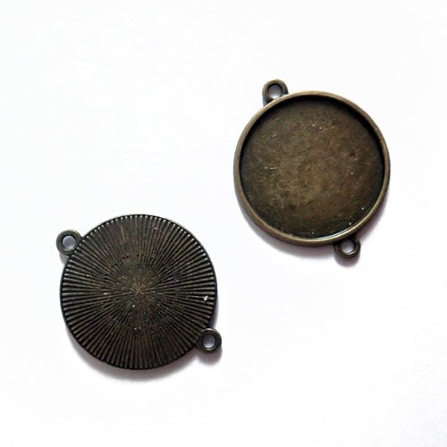 Connecteurs pour cabochons 25 mm bronze x 2