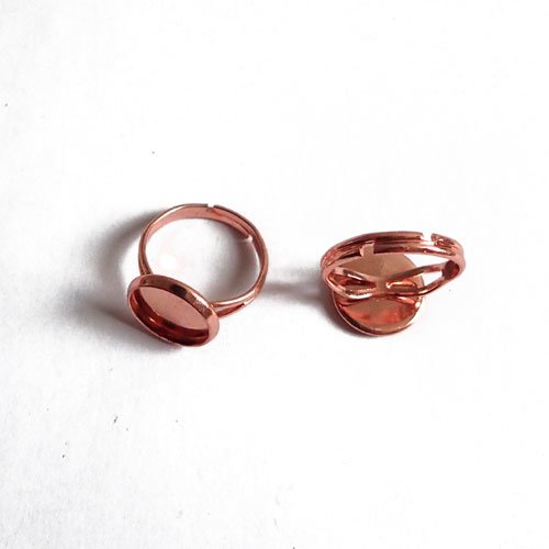 Bagues or rose foncé pour cabochon 12 mm x 2