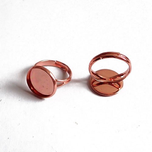 Bagues or rose pour cabochon 14 mm x 2