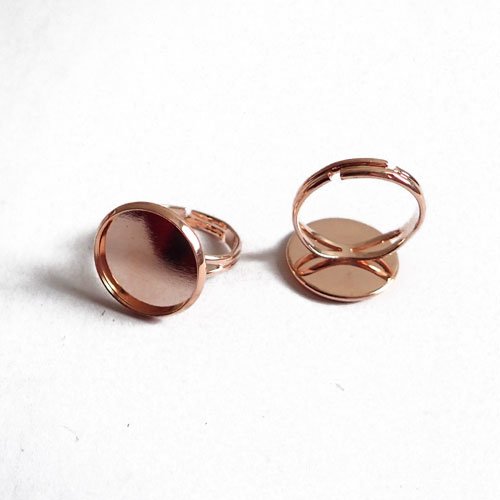 Bagues or rose clair pour cabochon 16 mm x 2
