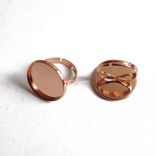 Bagues or rose clair pour cabochon 18 mm x 2