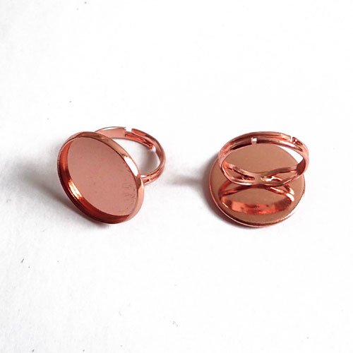 Bagues or rose foncé pour cabochon 20 mm x 2