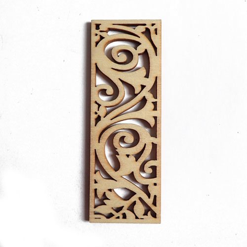 Embellissement bois rectangle à spirales