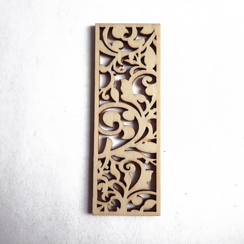 Embellissement bois rectangle arabesques