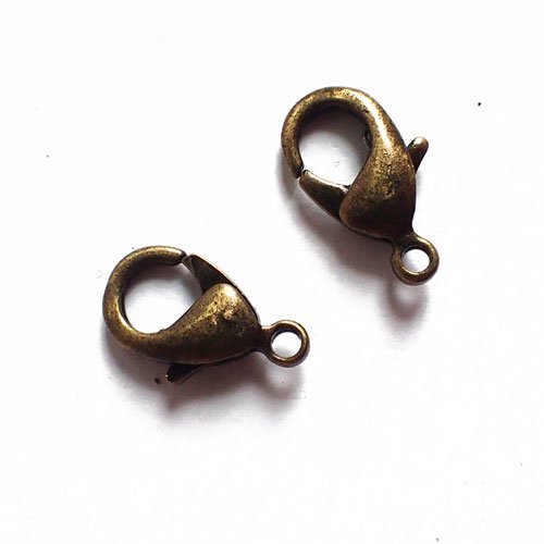 Mousquetons fermoirs bronze 14 mm x 2