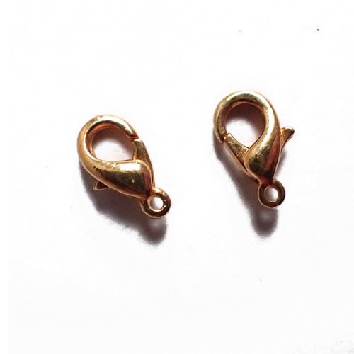 Mousquetons fermoirs dorés 12 mm x 2