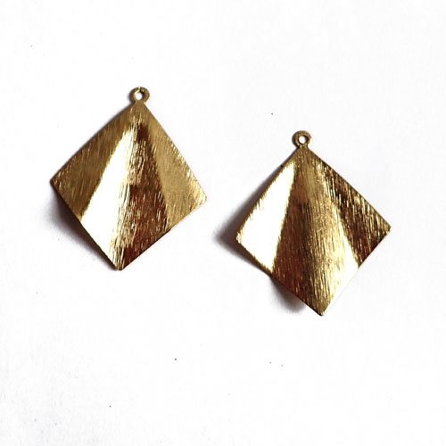 Breloques dorées losanges plié x 2
