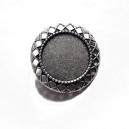 Broches argentées supports pour cabochon 25 mm x 2