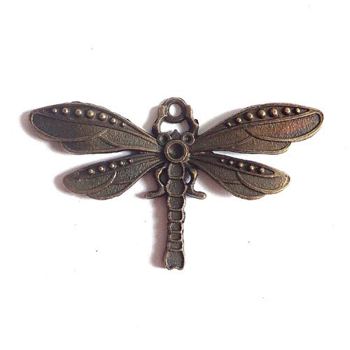 Breloque libellule métal bronze pour strass