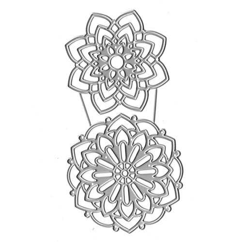 Plaque de découpe en acier mandala floral x2