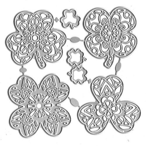 Plaque de découpe en acier mandala fleursl x6