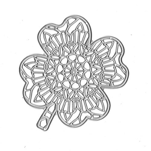 Plaque de découpe en acier mandala trèfle à 4 feuilles