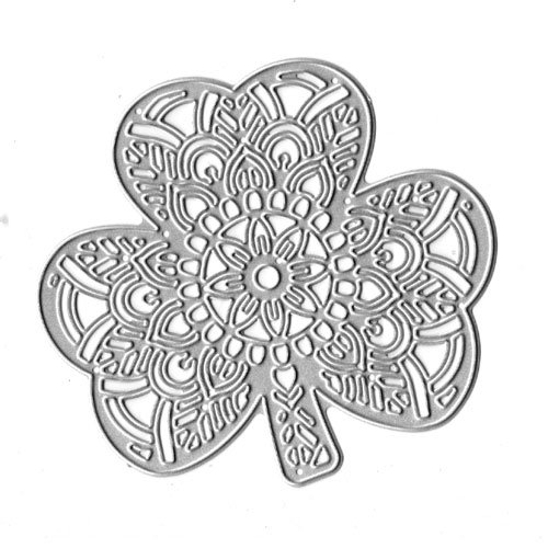 Plaque de découpe en acier mandala trèfle à 3  feuilles