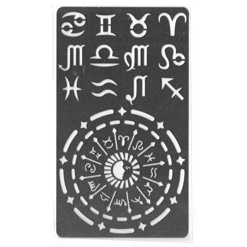 Plaque de découpe en acier signes astrologiques et représentation des maisons