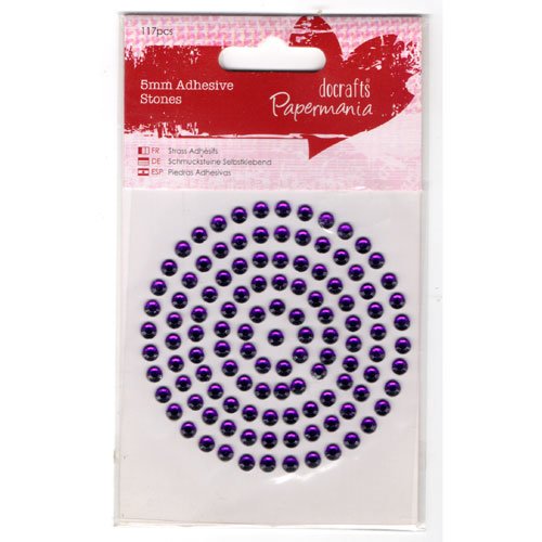 Stickers strass violet à facettes 5mm x 117