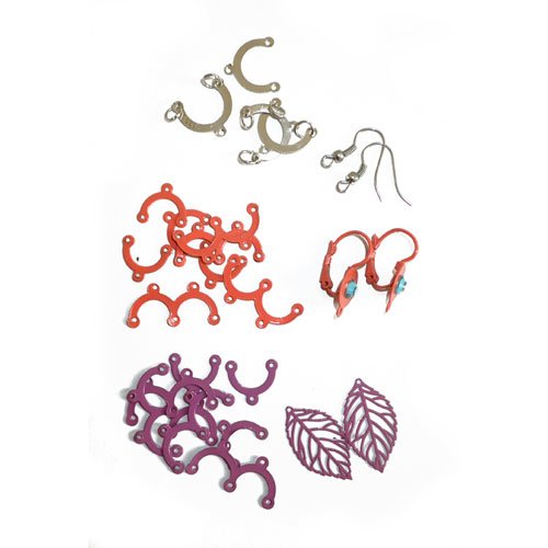 Chandeliers argentés orange et violet lot