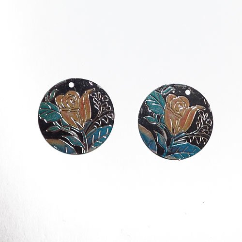 Sequins noir rose bleu 20 mm x 8