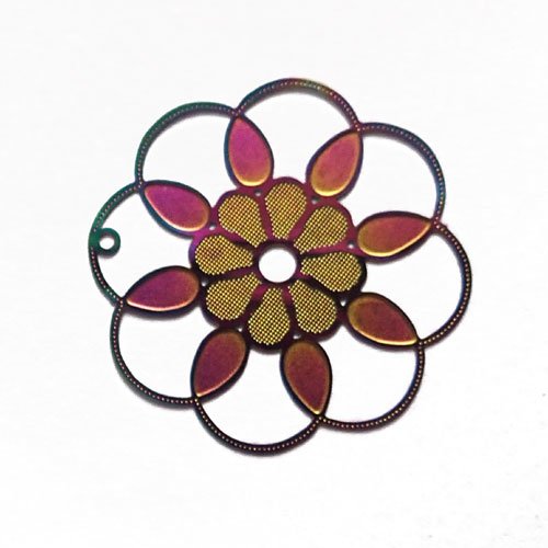 Estampe multicolore fleur mandala