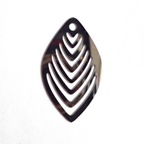 Breloque estampe argentée navette