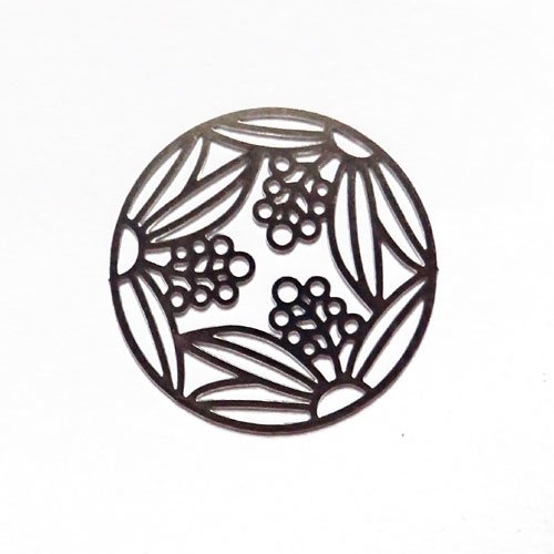 Estampe argentée rond grappe de fruit