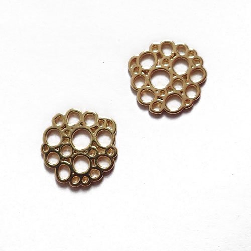 Connecteur estampe dorée ronds