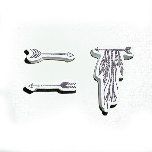 Tampons mousse flèches d'indiens et plumes x3