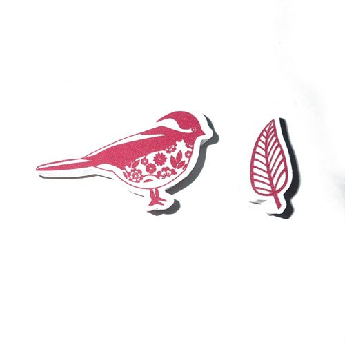 Tampons oiseau et feuille x2