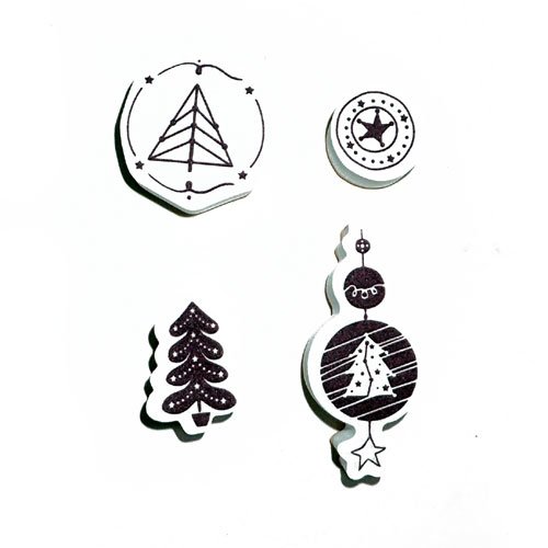 Tampons sapins de noël x 4