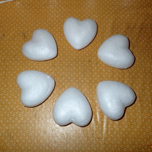 Coeurs en polystyrène x6