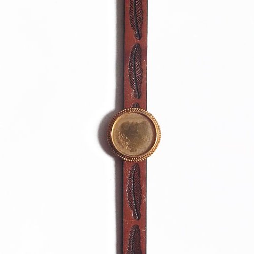 Bracelet marron et doré pour cabochon 18 mm