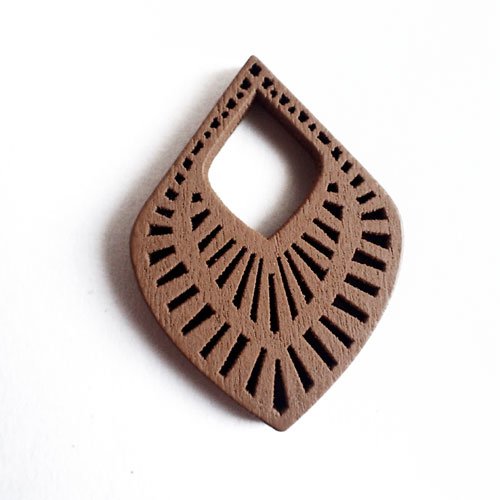 Estampes en bois goutte marron x 2