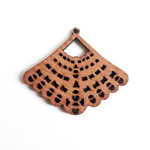 Breloques en bois marron clair x 2
