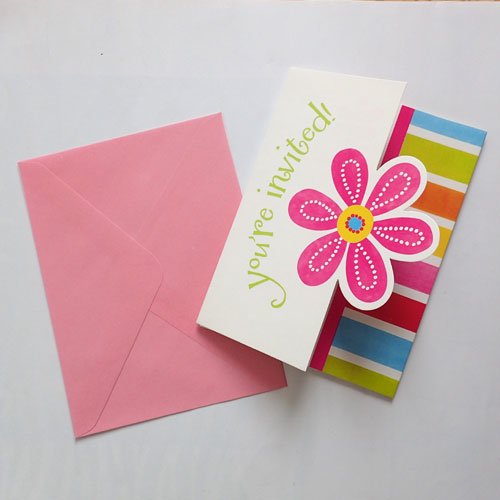 Cartes d'invitation anniversaire fleur x 6