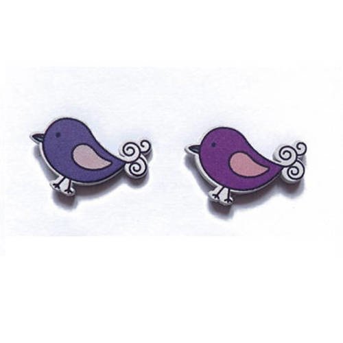 Oiseaux violet x2