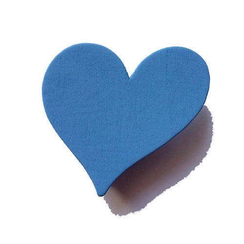 Pince à linge grand coeur bleu 